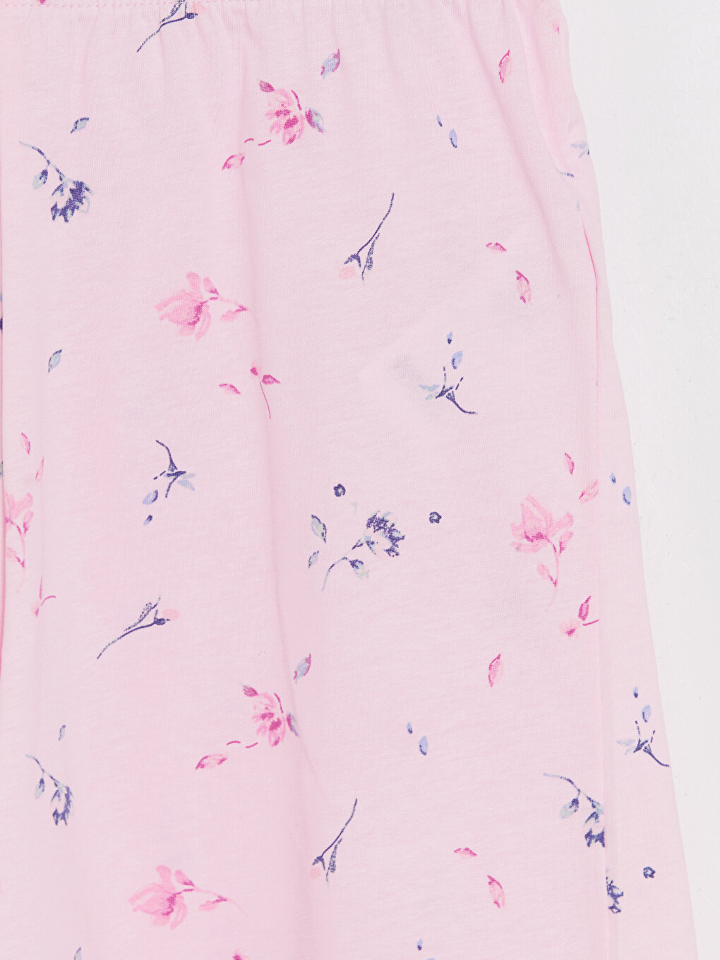 Pembe Bisiklet Yaka Baskılı Kadın Şortlu Pijama Takımı-5