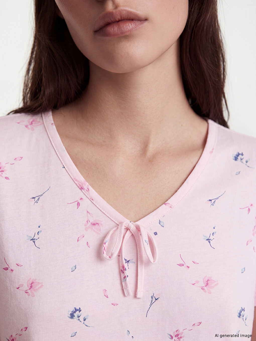 V Neck Floral Women's Pyjamas Set-1
