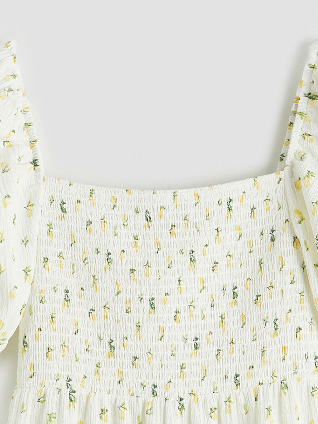 Floral Balloon Sleeve Ruched Mini Dress-4