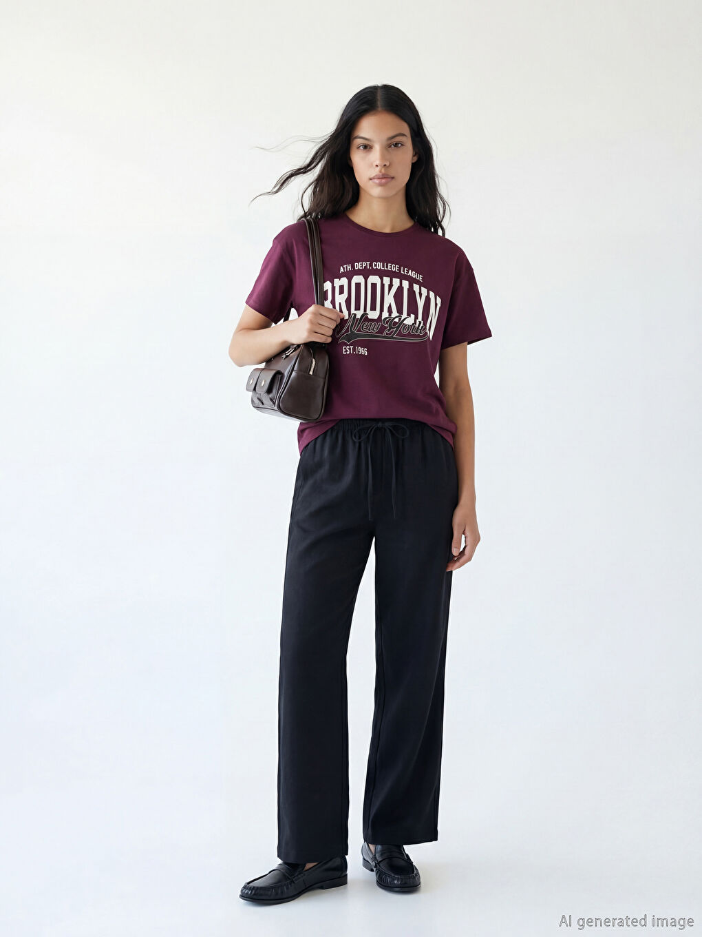 Женщины Сливовый футболка-1