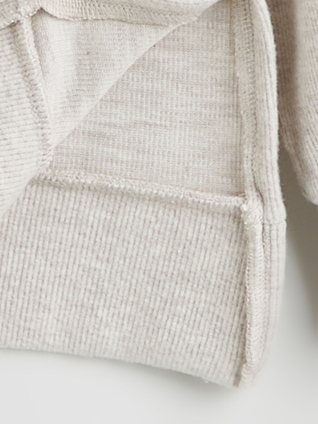 Bej Polo Yaka Kadın Sweatshirt-5