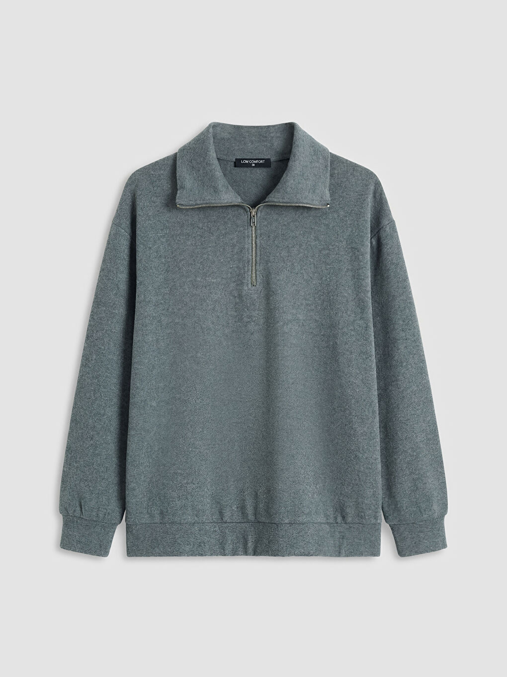 Antrasit Polo Yaka Kadın Sweatshirt	-3