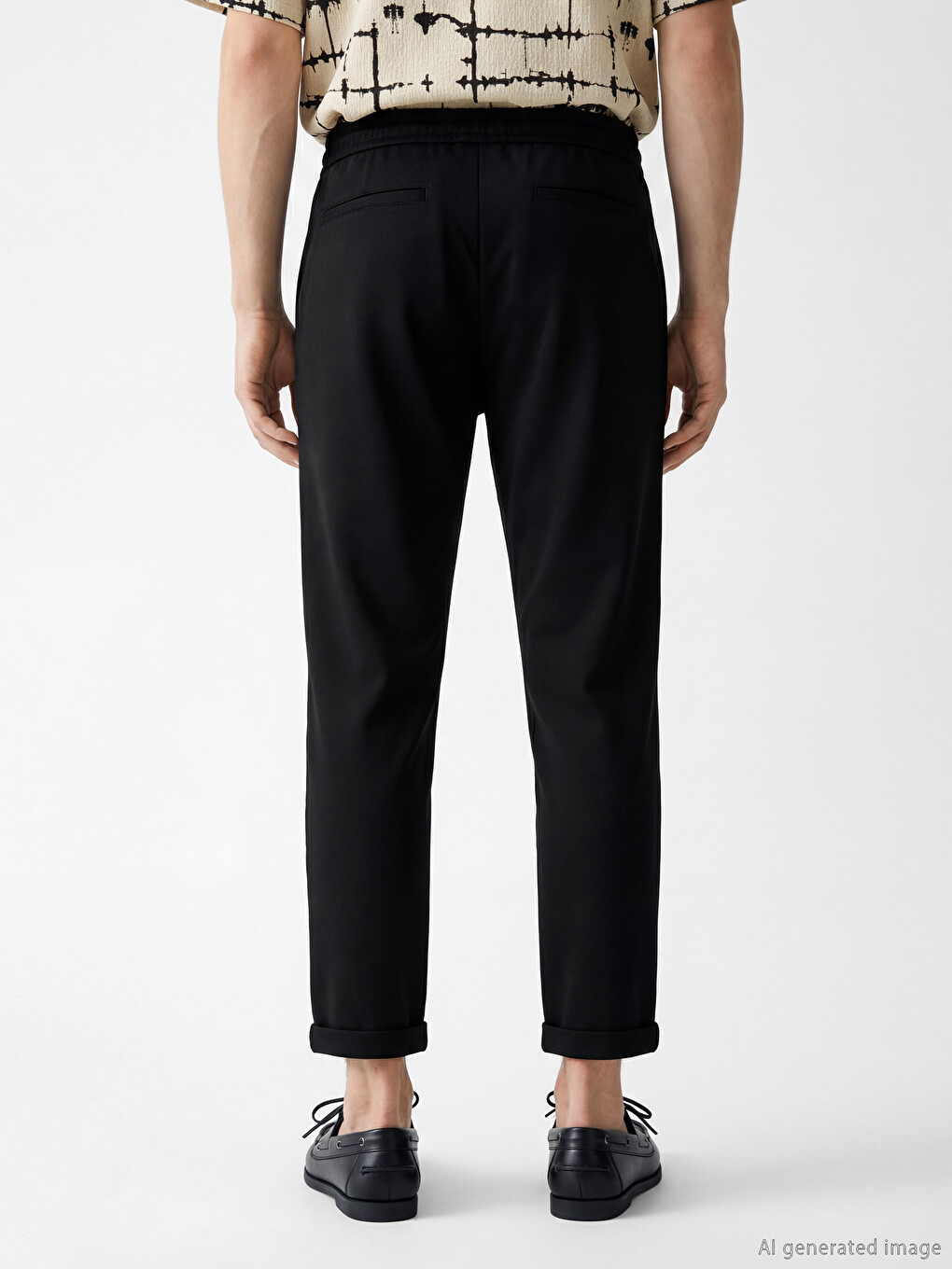 Pantalon Homme Coupe Régulière Avec Taille Élastiquée-3