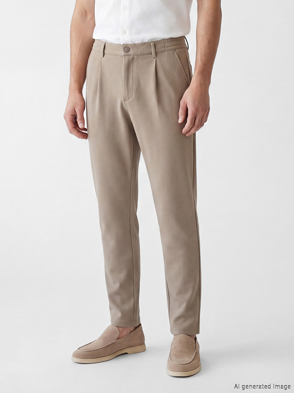 Slim Fit Men's Trousers with an Elasticated Waistband-1