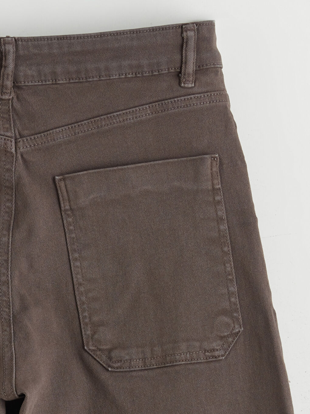 Kahverengi Wideleg Kadın Jean Pantolon-5