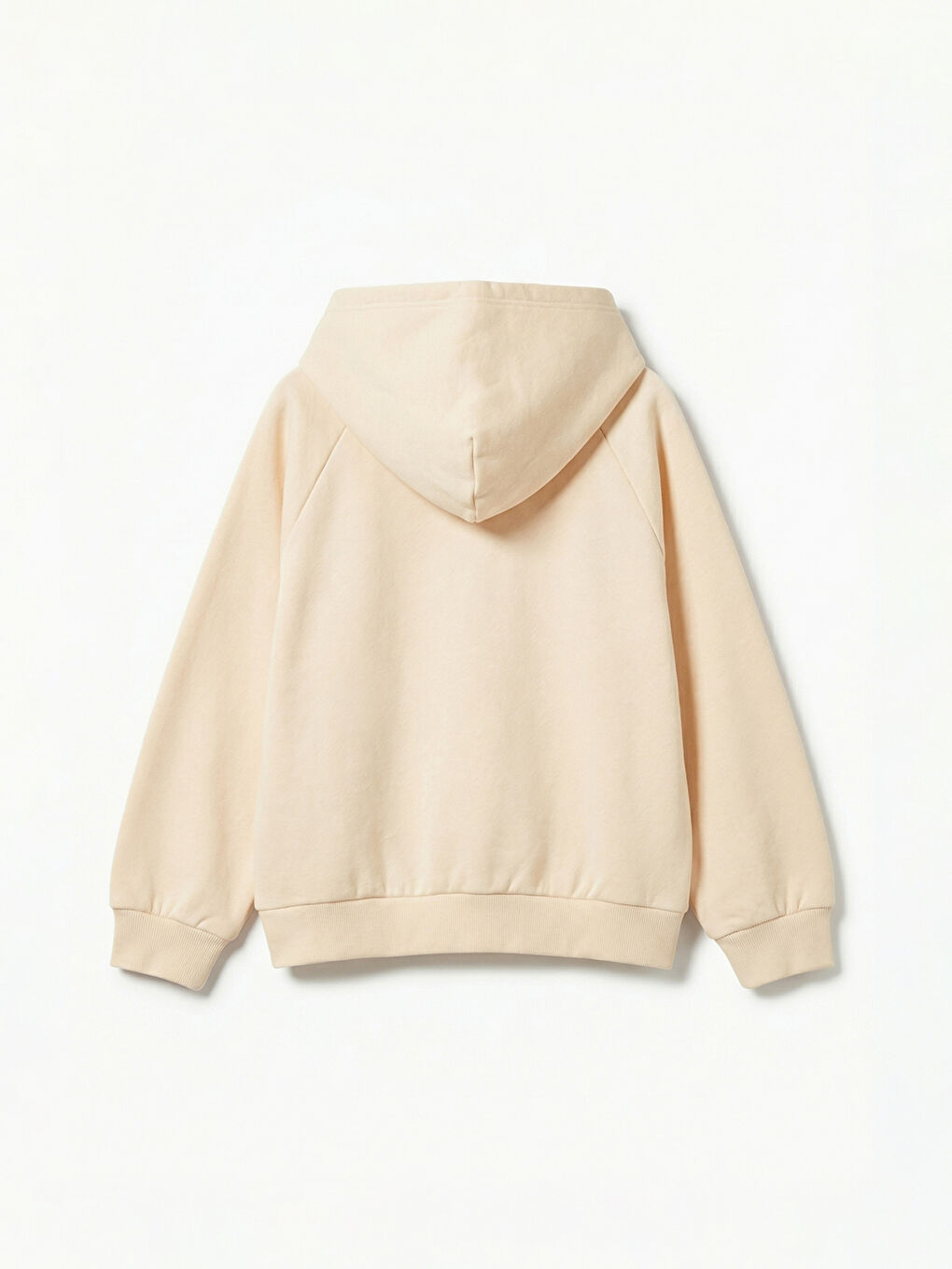 Bej Kapüşonlu Kız Çocuk Fermuarlı Sweatshirt-2