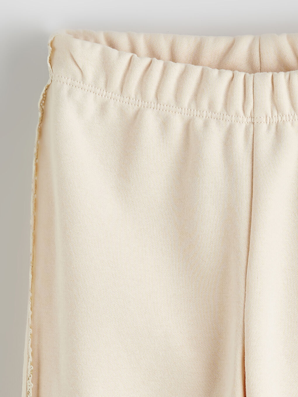 Bej Beli Lastikli Kız Çocuk Jogger Eşofman Altı-2