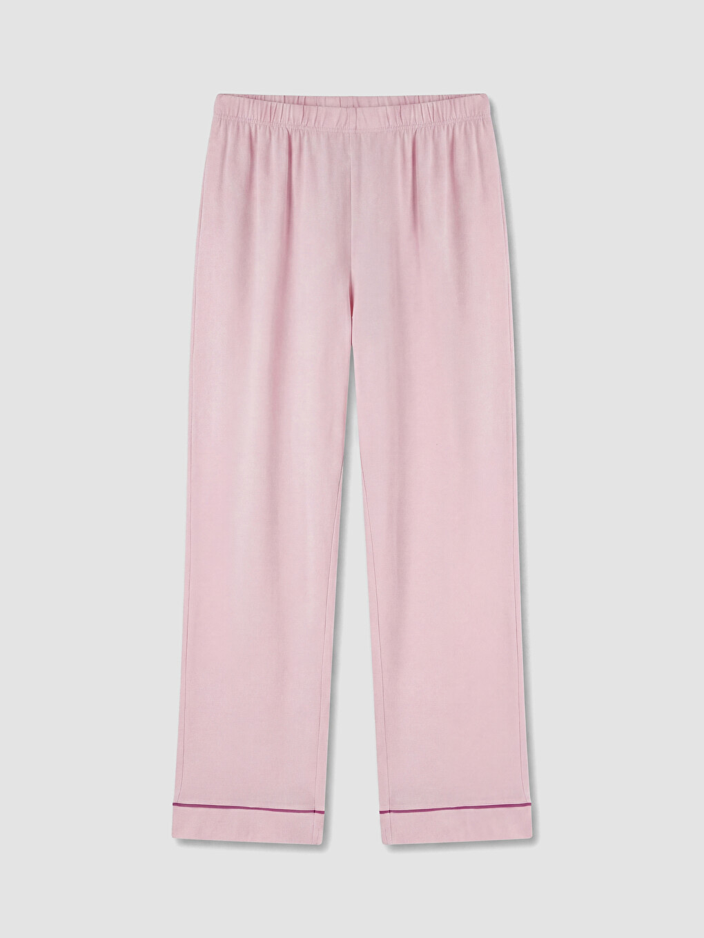 Pembe Gömlek Yaka %100 Pamuklu Kadın Pijama Takımı-8