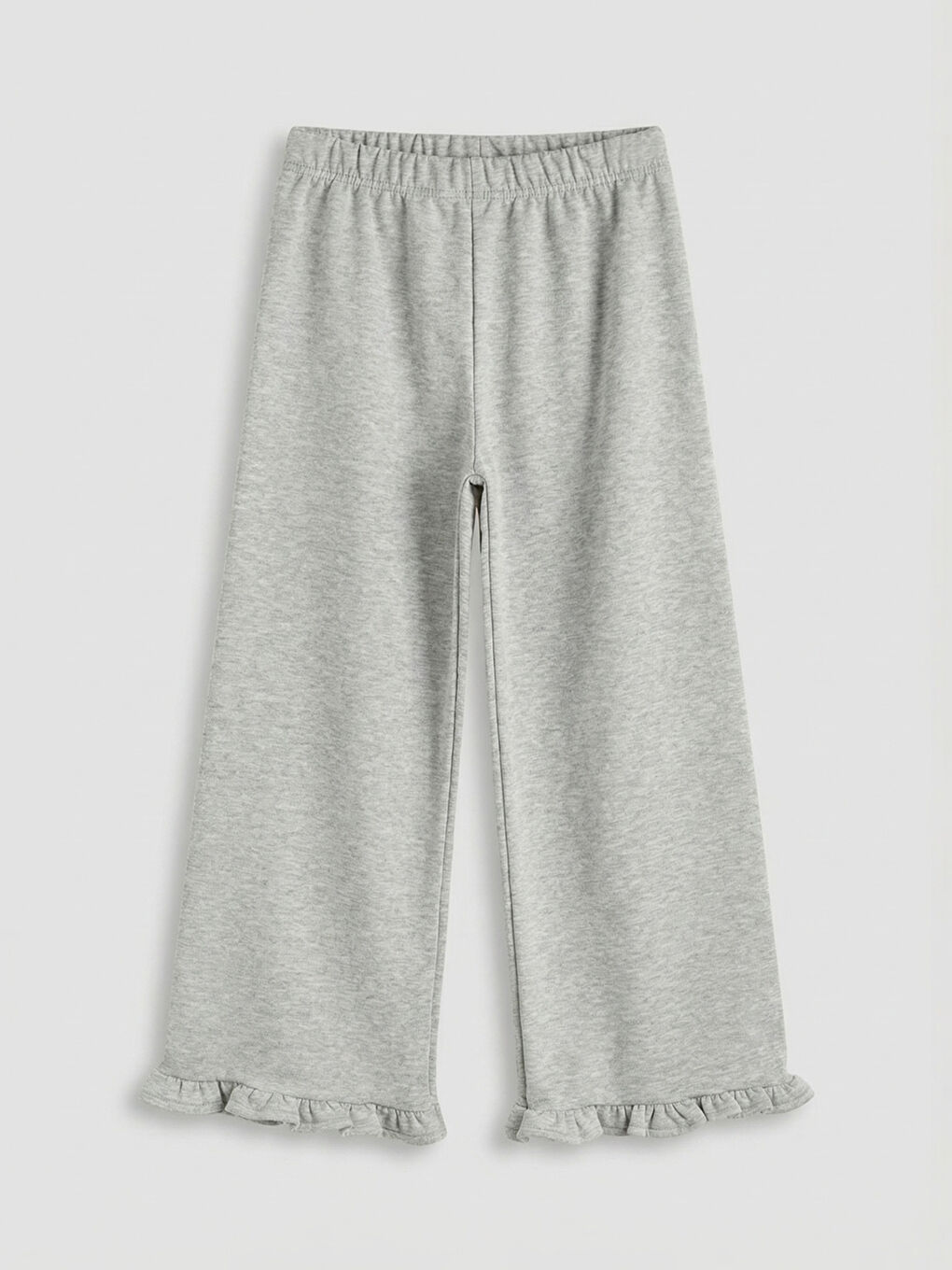 Gri Fırfır Detaylı Kız Çocuk Eşofman Altı