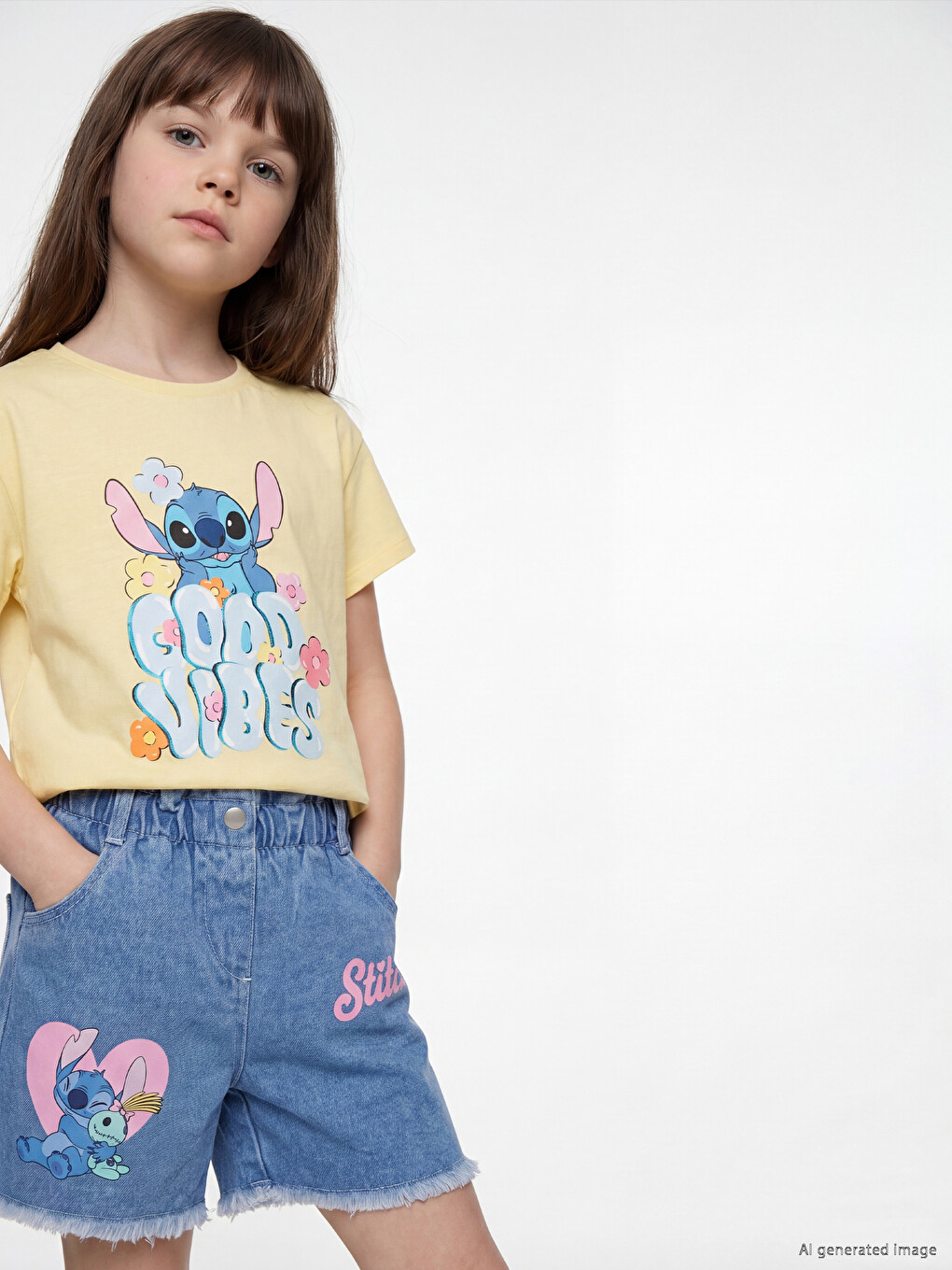 Tricou Imprimat pentru Fete Lilo and Stitch-1