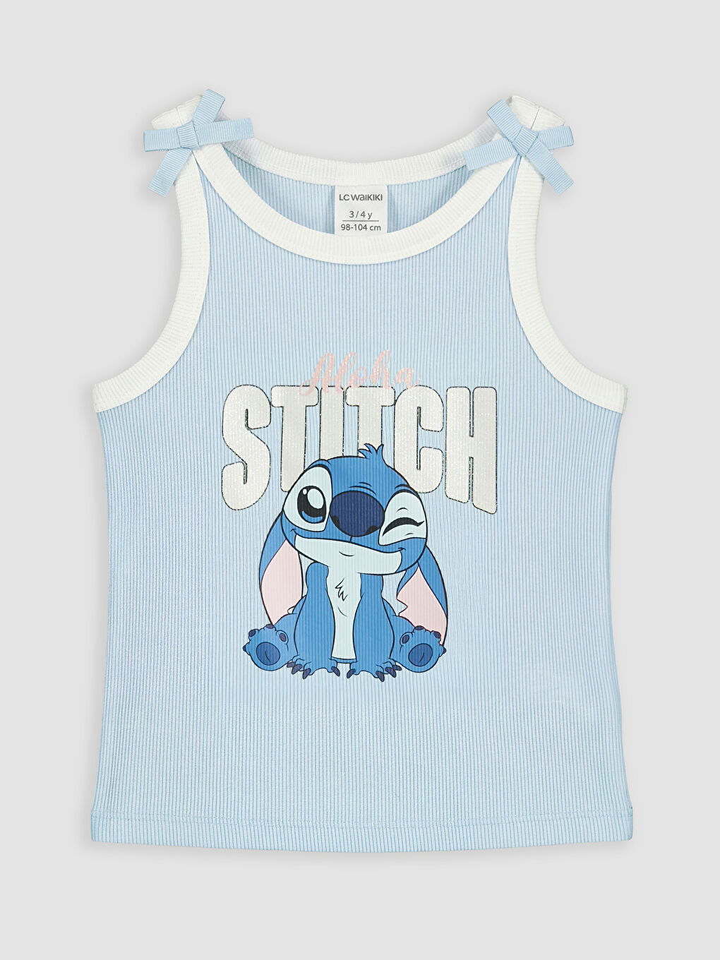 Stitch Printed Girls' Ribbed Tank Top