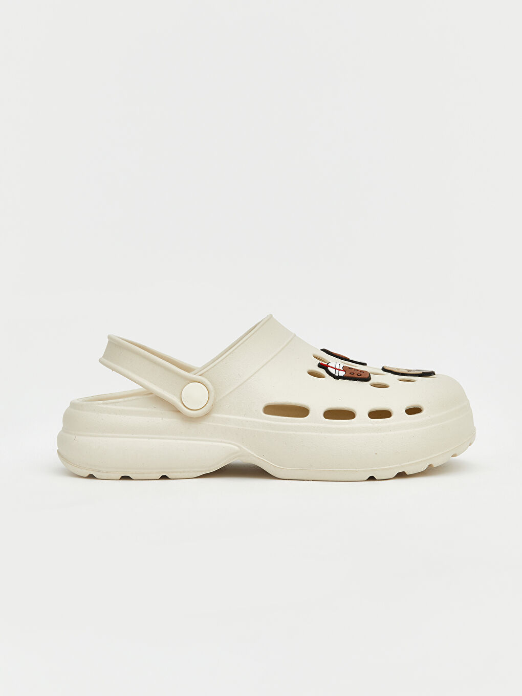 Bej Ayıcık Figürlü Kız Çocuk Plaj Sandaleti-1