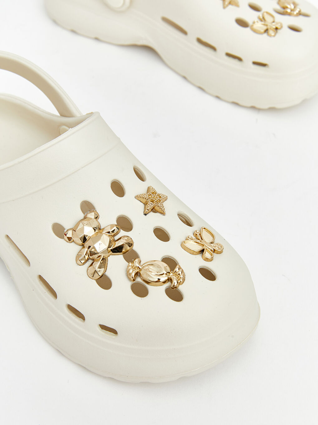 Bej Baskılı Kız Çocuk Plaj Sandaleti-2