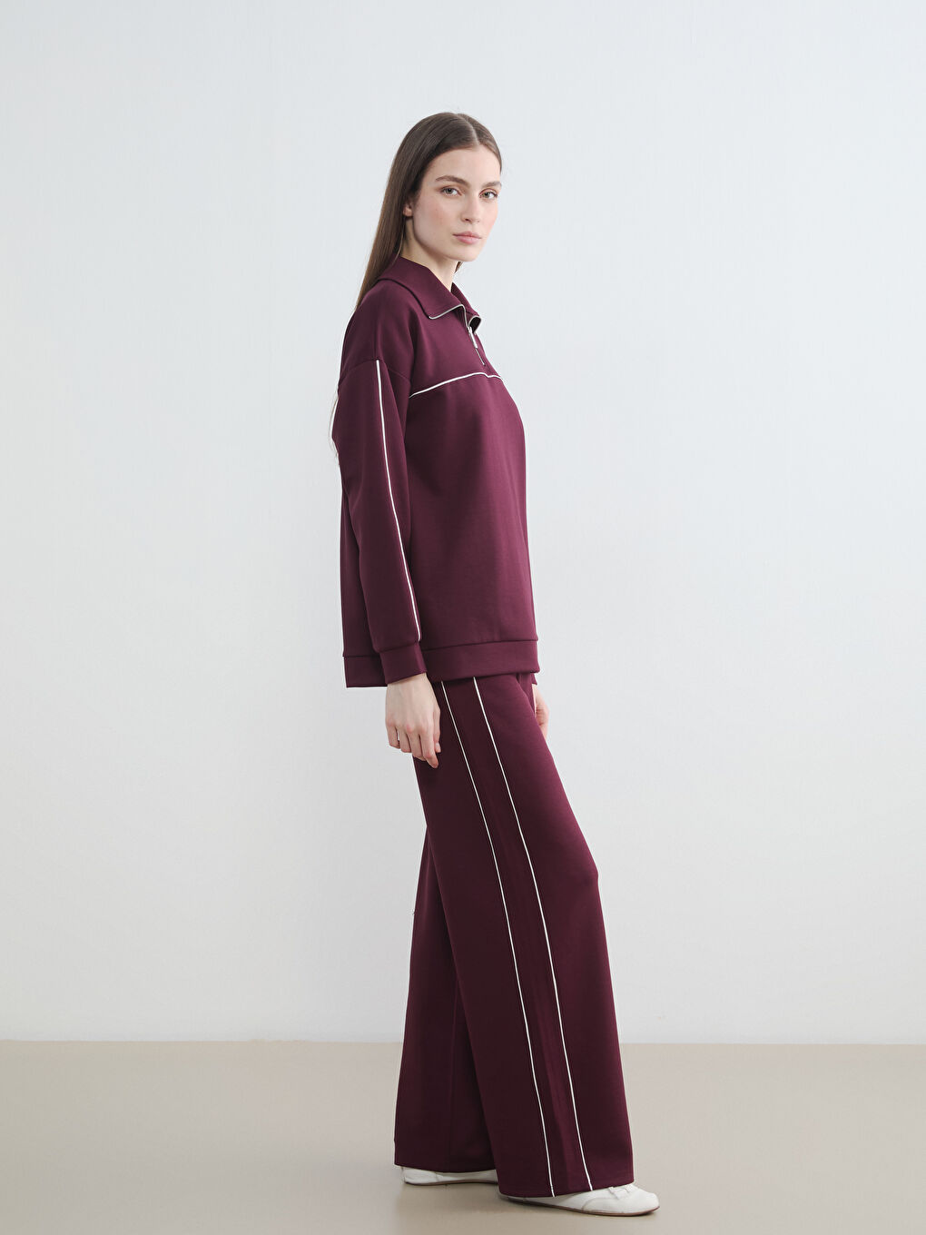 Mürdüm Beli Lastikli Soft Touch Kadın Eşofman Altı