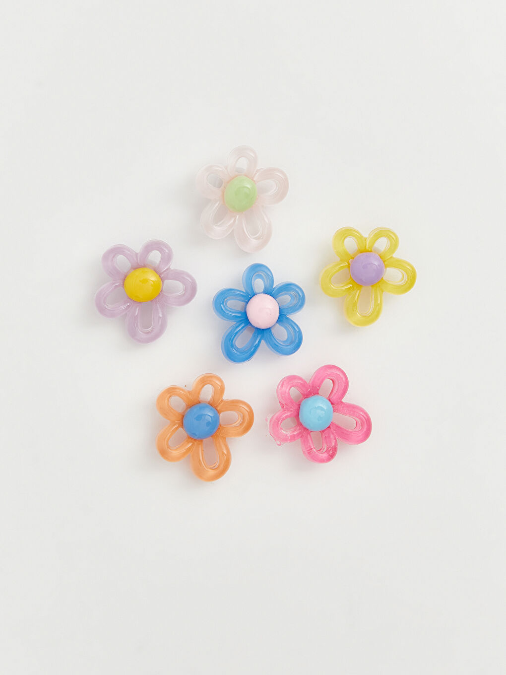 Karışık Çiçek Figürlü Kız Çocuk Çanta Charmı 6'lı-1