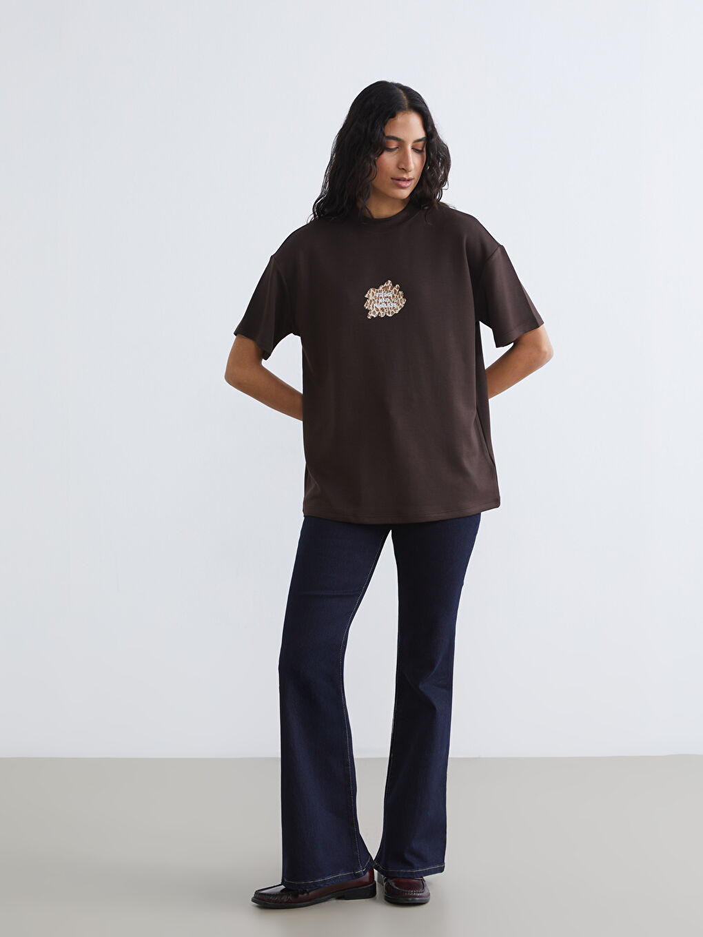 Crew Neck Printed Women's T-Shirt-1