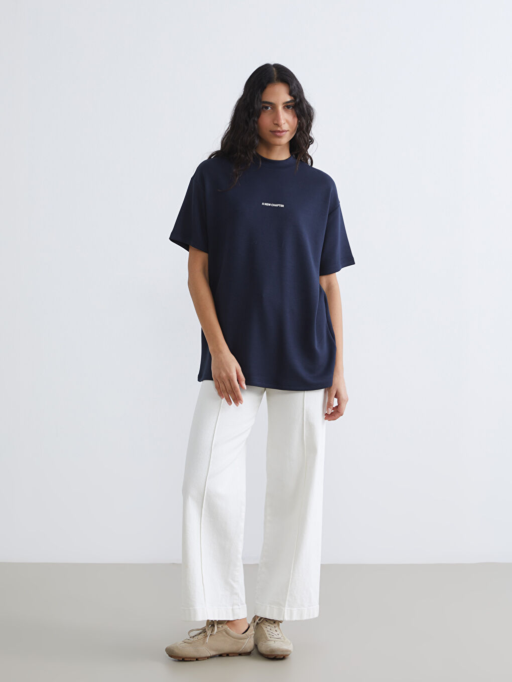 Crew Neck Printed Women's T-Shirt-1