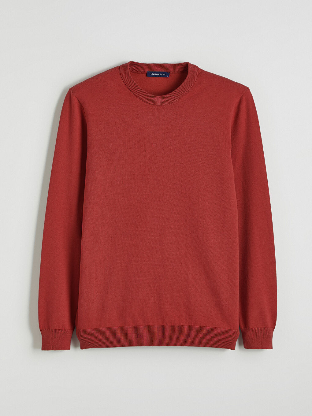 Kırmızı Bisiklet Yaka Erkek Triko Kazak-4