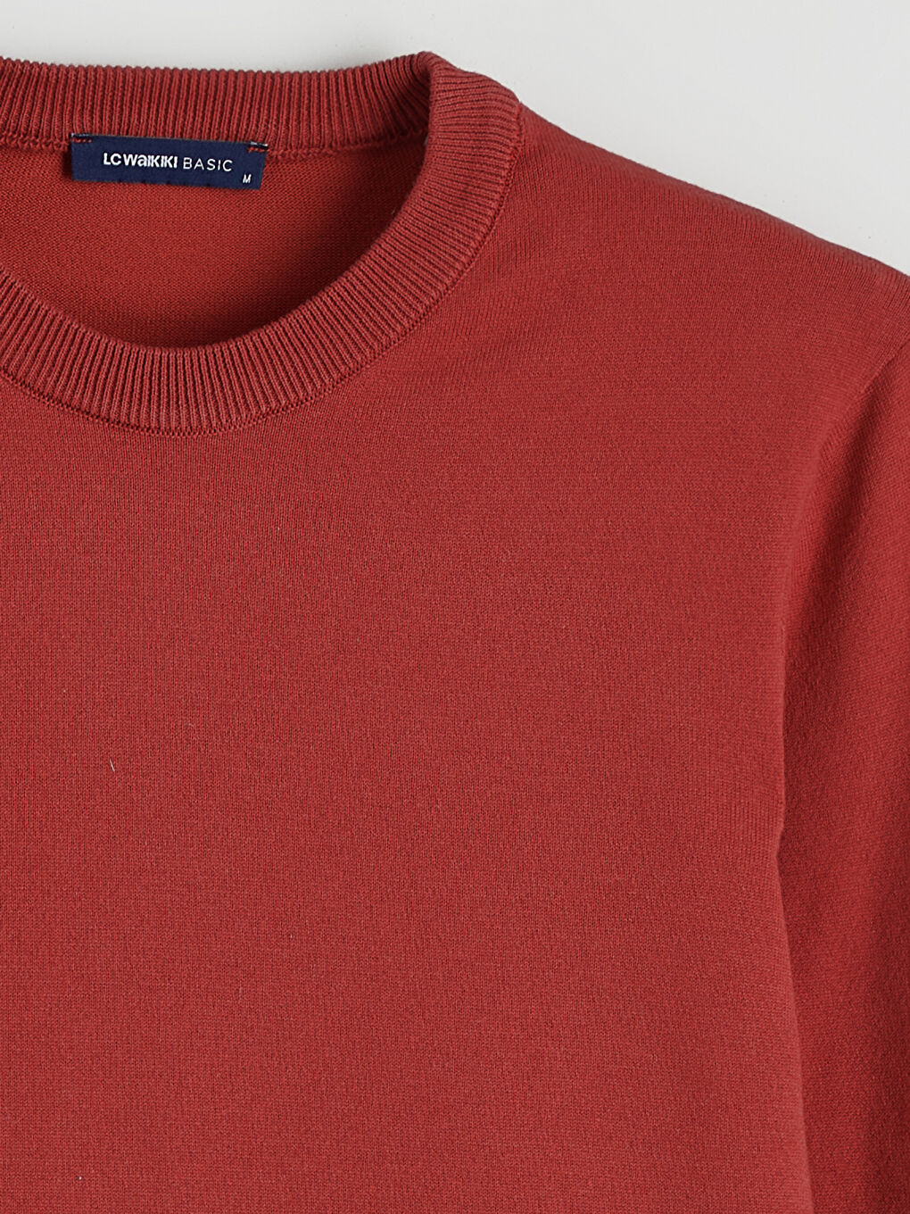 Kırmızı Bisiklet Yaka Erkek Triko Kazak-5