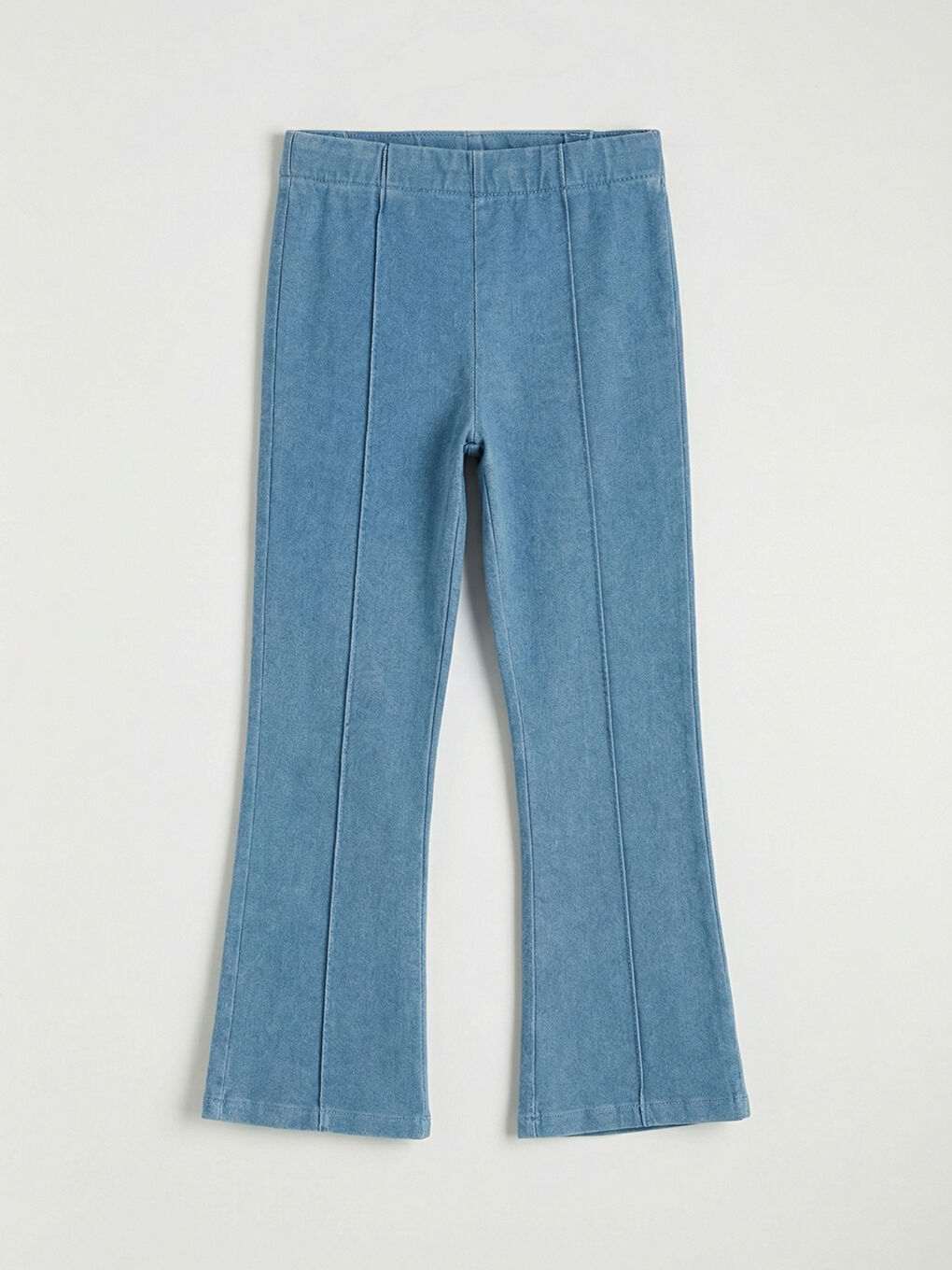 Mavi Beli Lastikli İspanyol Paça Kız Çocuk Tayt