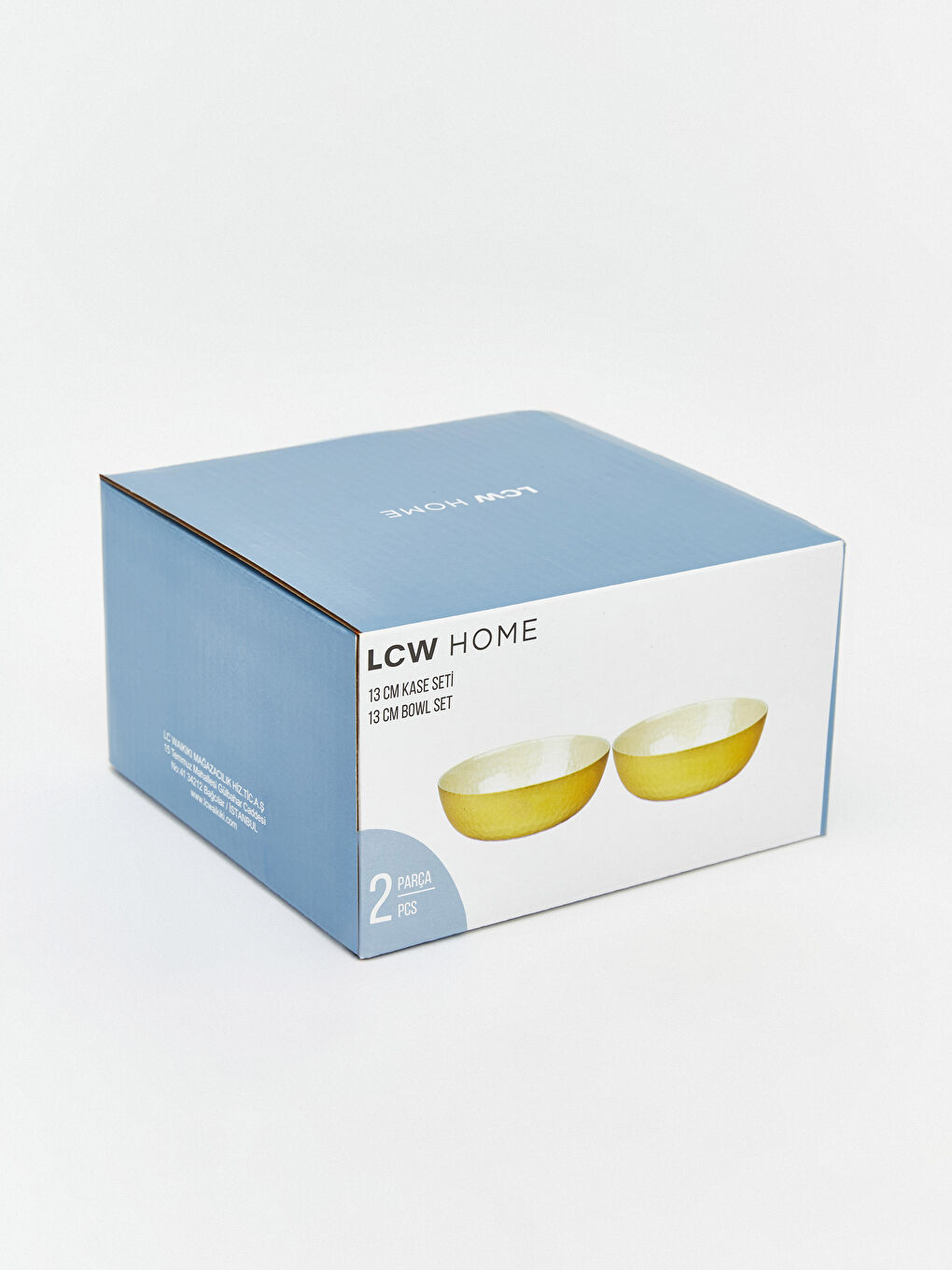 Renksiz Cam Kase Seti 2'li 13 cm-1