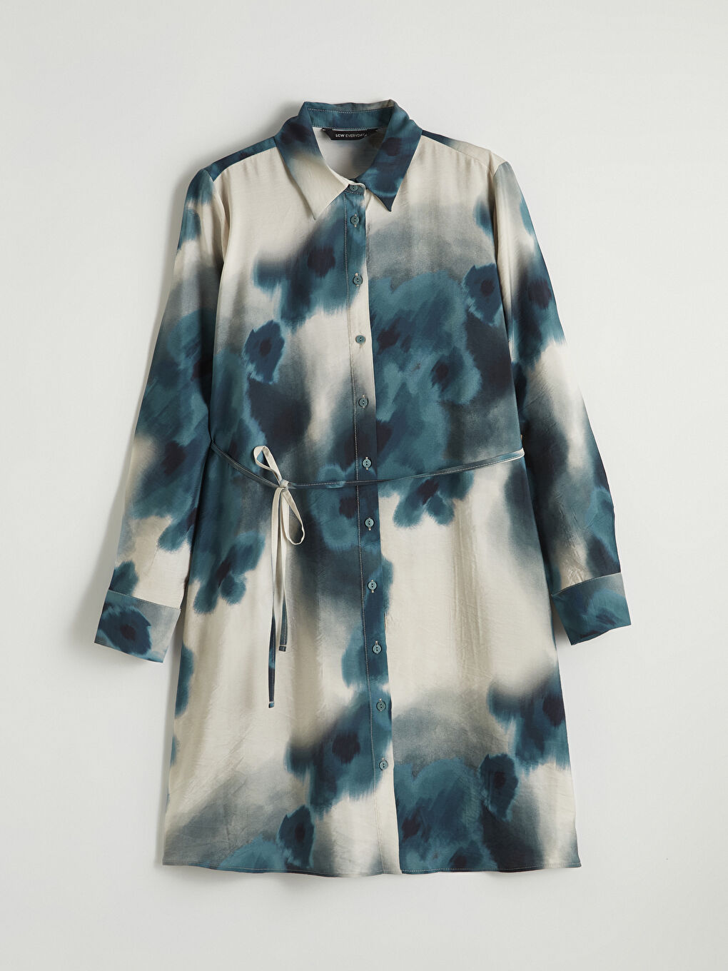 Patterned Women's Tunic Shirt with Belt-4