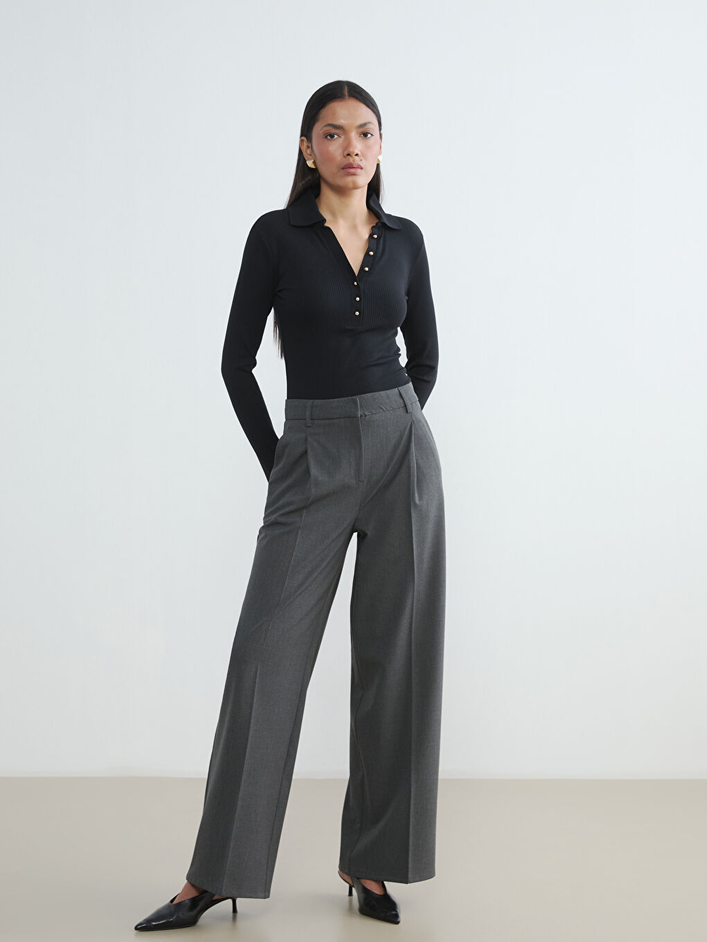 بنطلونات نسائية بليسيه بمقاس مريح-1