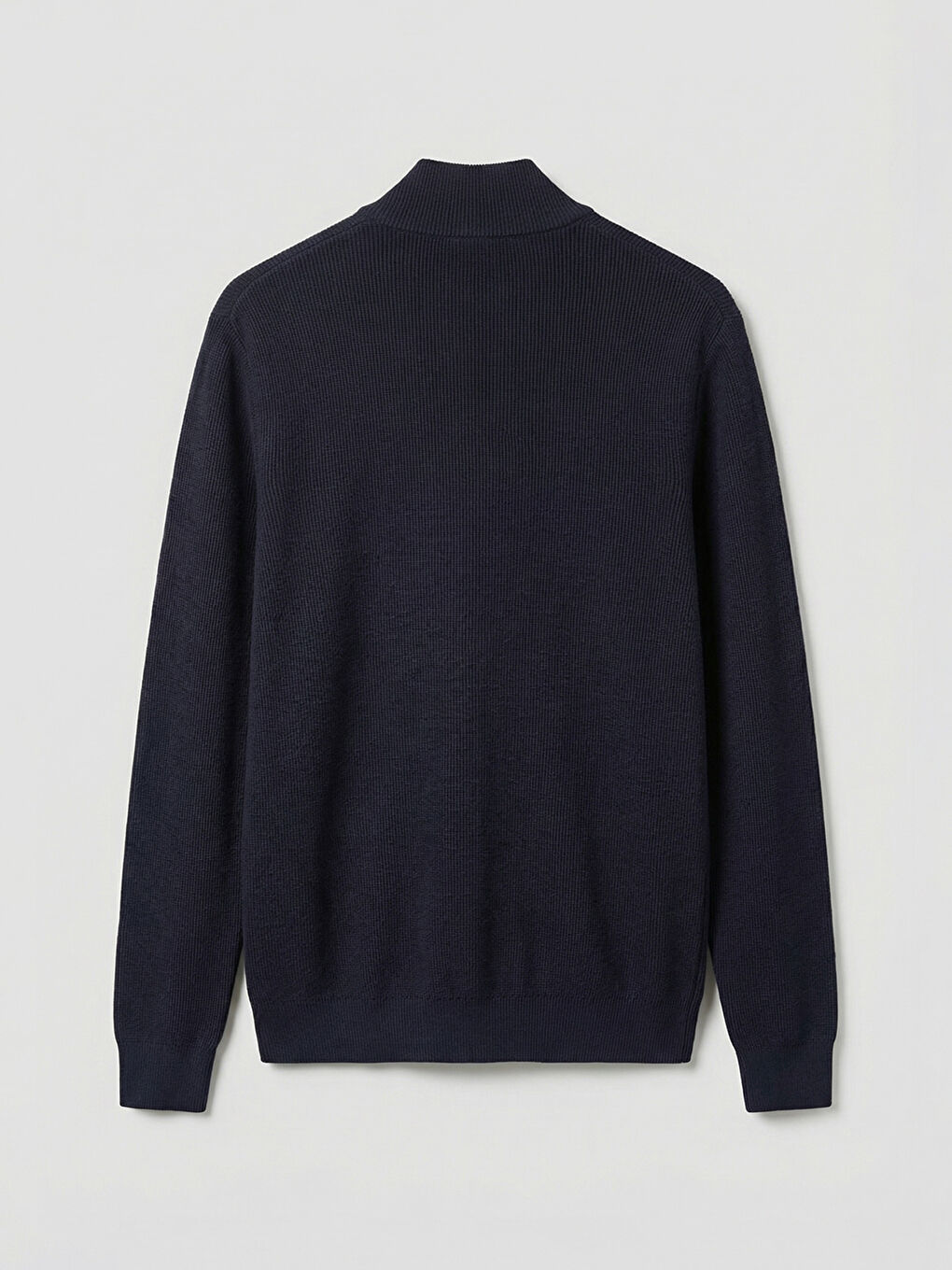 Lacivert Standart Kalıp Dik Yaka Erkek Triko Hırka-5