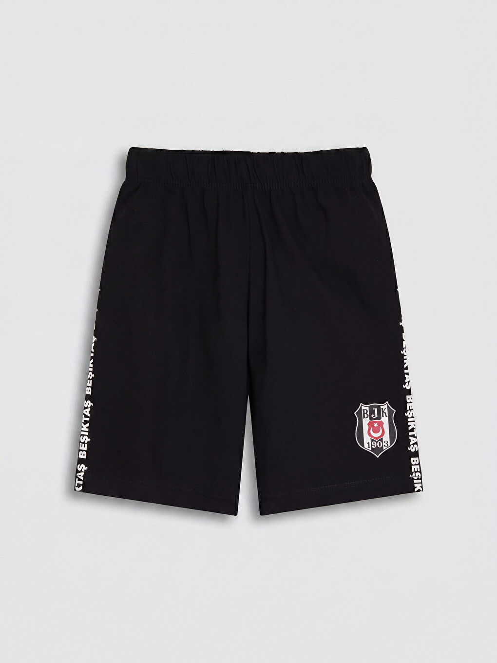 Beyaz Beşiktaş Baskılı Erkek Çocuk Şortlu Pijama Takımı-3