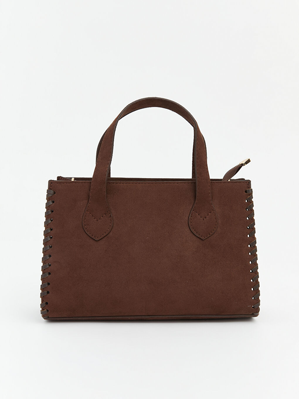 Kahverengi El Saplı Dikiş Detaylı Kadın Omuz Çantası