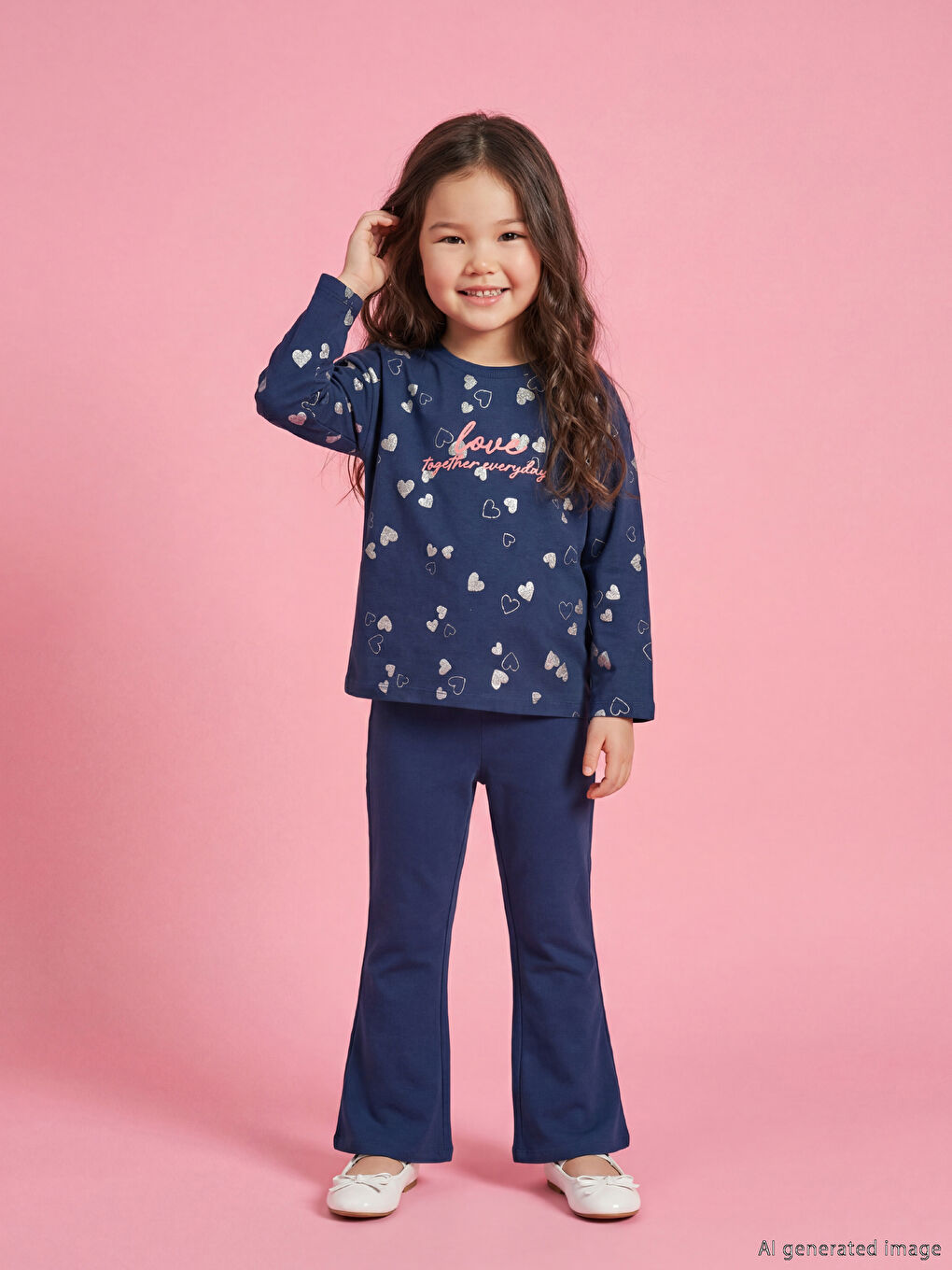 Футболка и леггинсы с принтом для девочек-1