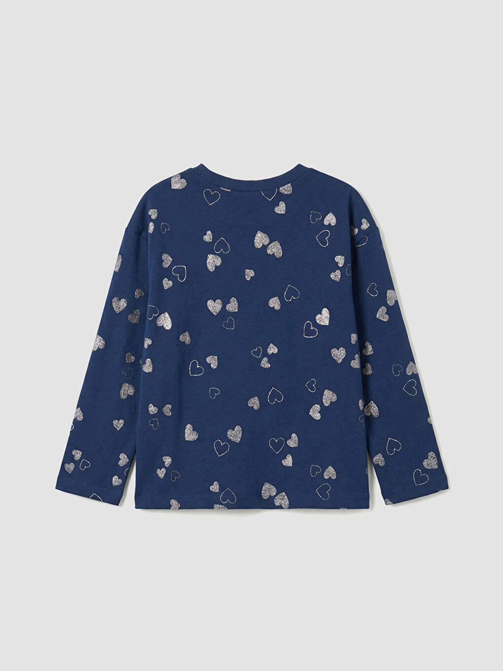 Lacivert Baskılı Kız Çocuk Tişört ve Tayt-2