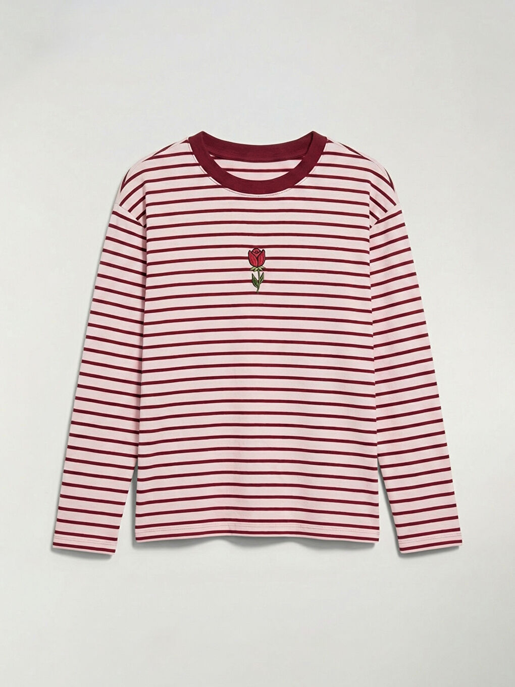 Pembe Çizgili Kız Çocuk Tişört ve Tayt Pantolon	-1