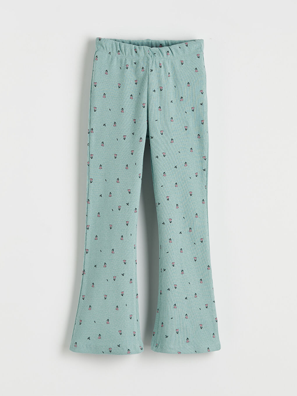 Yeşil Bisiklet Yaka Nakışlı Kız Çocuk Pijama Takımı-3