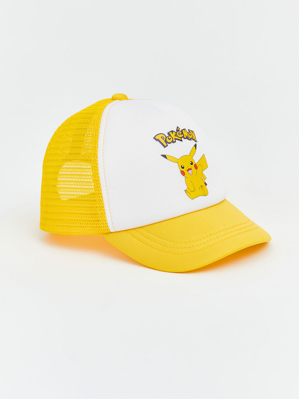 Ekru Pokemon Baskılı Erkek Çocuk Kep Şapka-1
