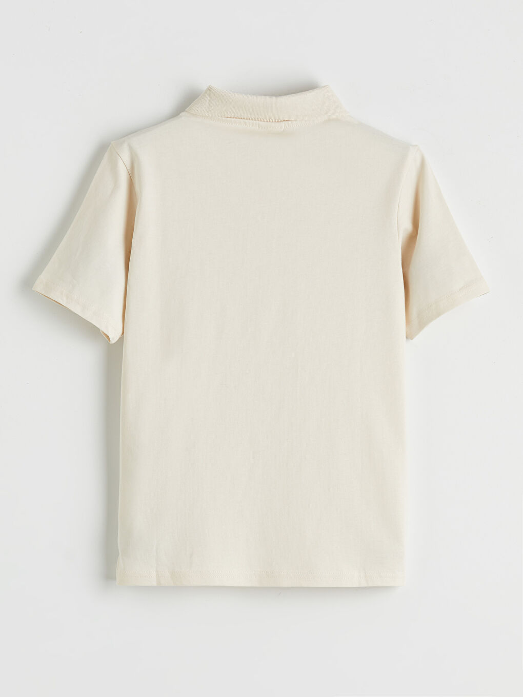 Bej Polo Yaka Erkek Çocuk Tişört-1