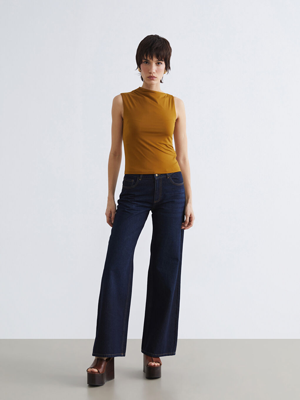 Жена Жълто Блуза-1