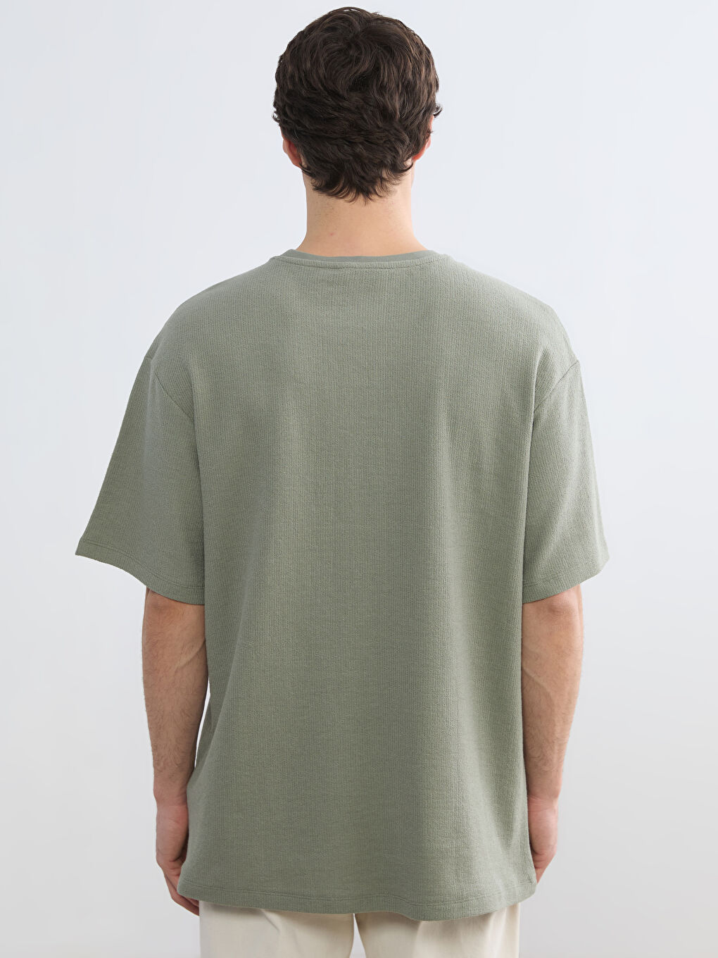 Haki Bisiklet Yaka Erkek Tişört-3