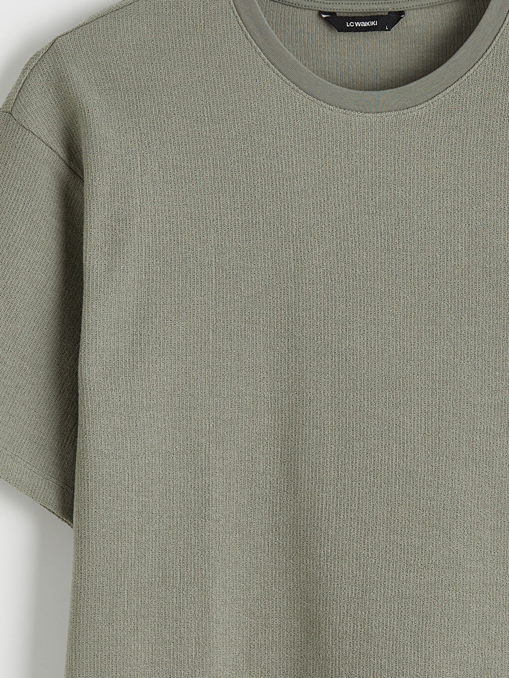 Haki Bisiklet Yaka Erkek Tişört-5