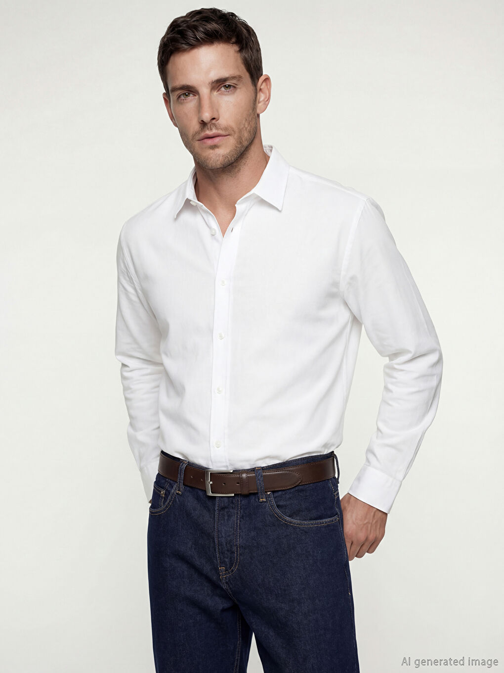 Kahverengi Deri Görünümlü Erkek Kemer