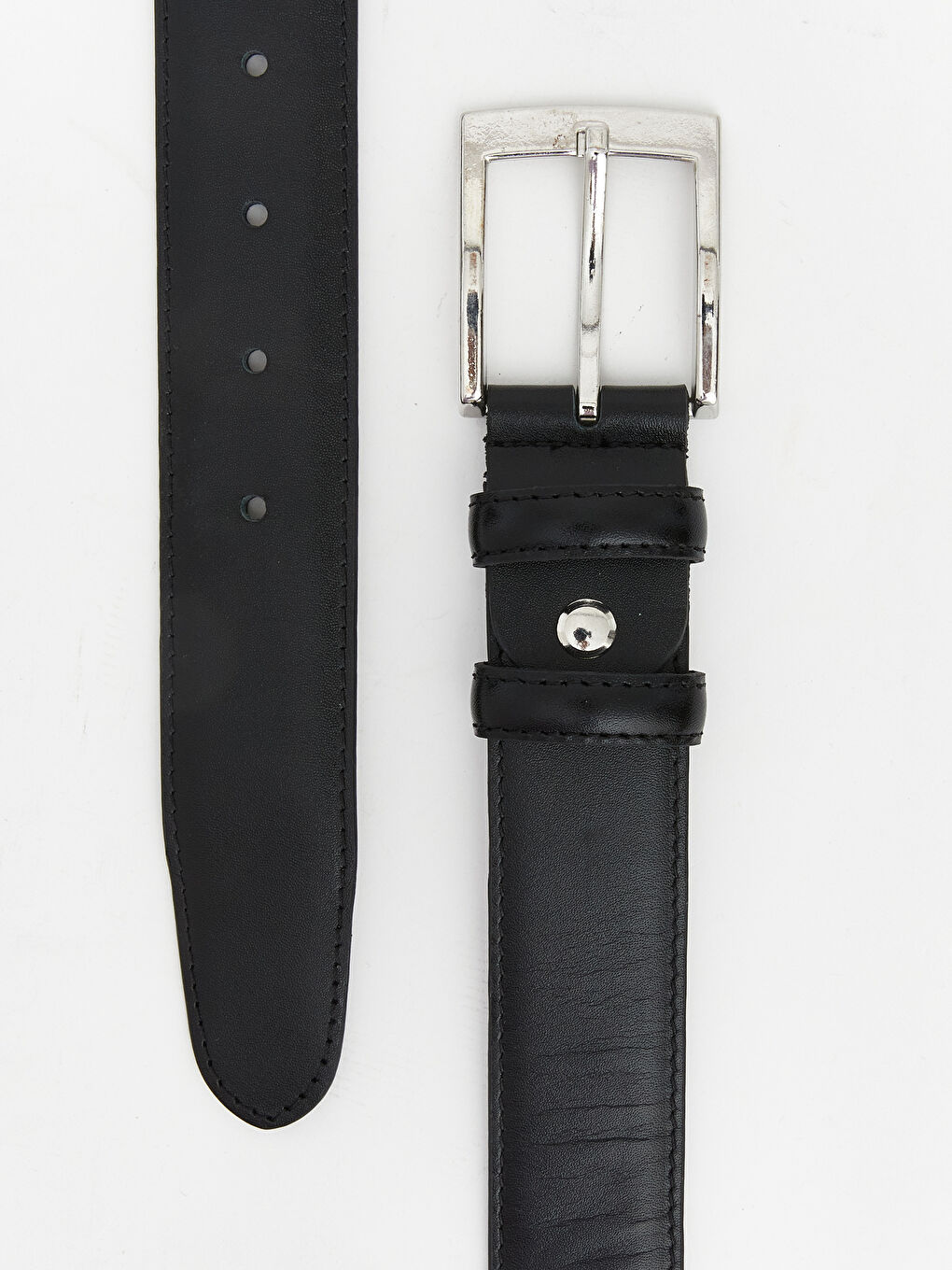 Siyah Deri Görünümlü Erkek Kemer-2