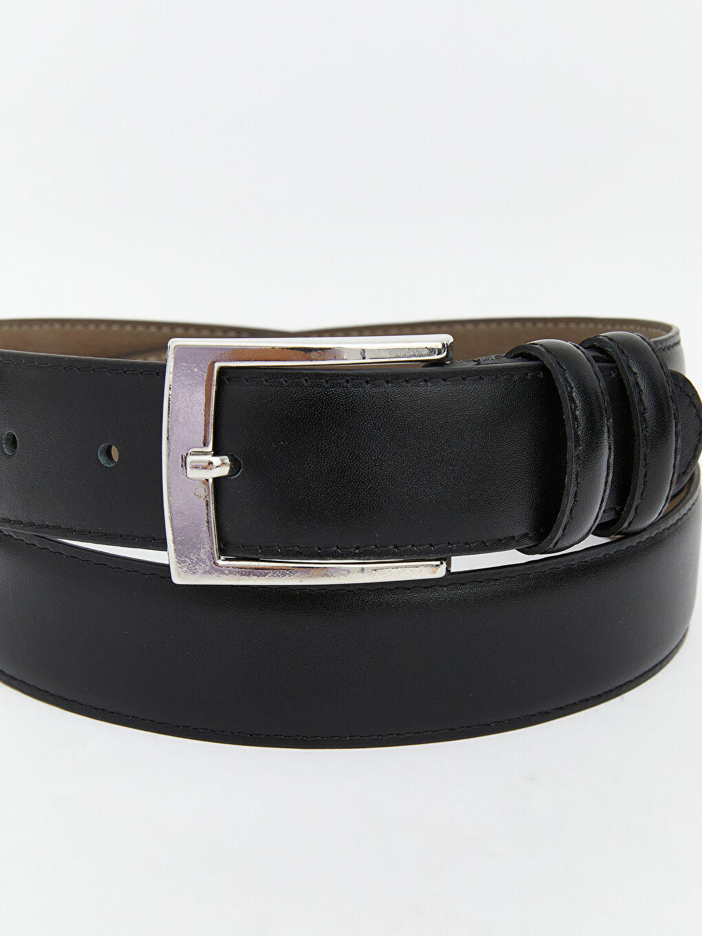 Siyah Deri Görünümlü Erkek Kemer-3