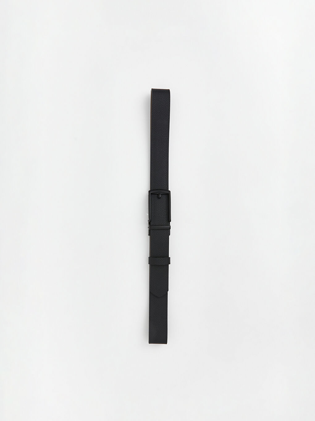 Siyah Deri Görünümlü Erkek Kemer-1