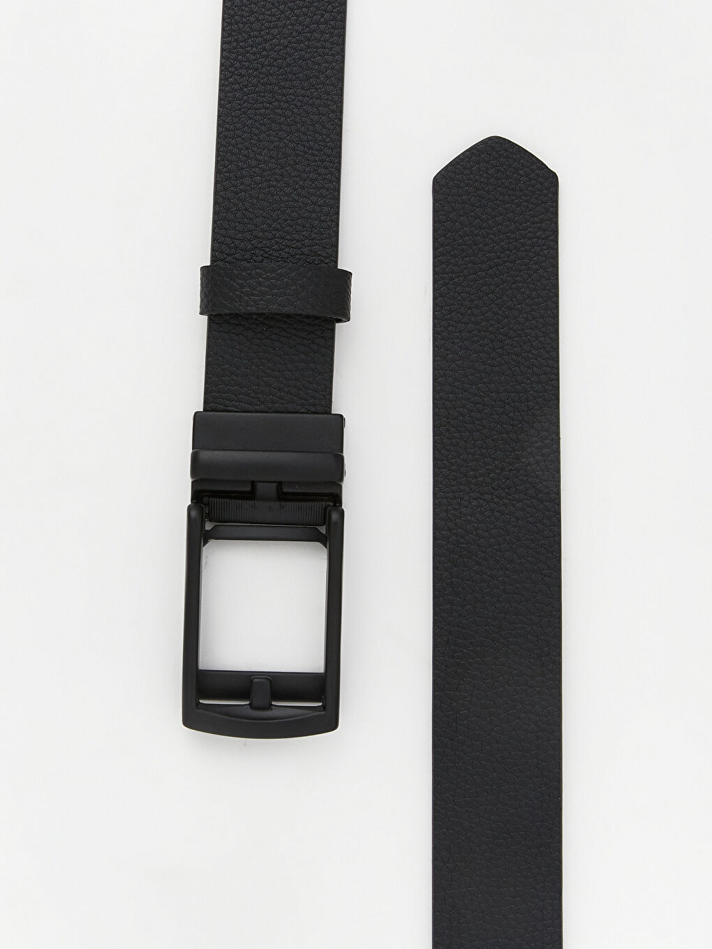 Siyah Deri Görünümlü Erkek Kemer-2