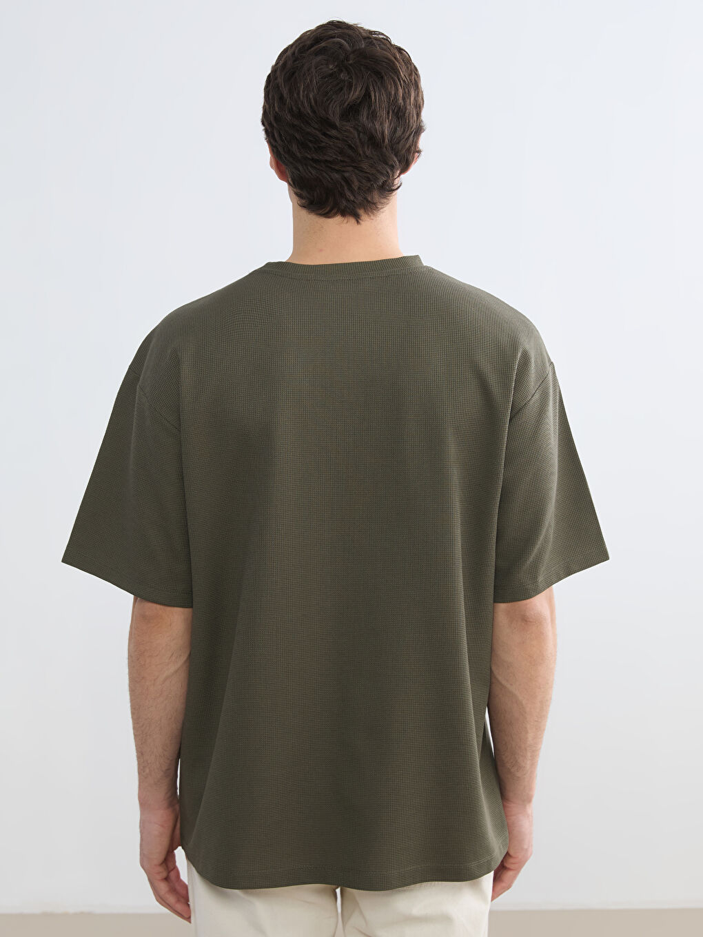 Haki Bisiklet Yaka Erkek Tişört-3