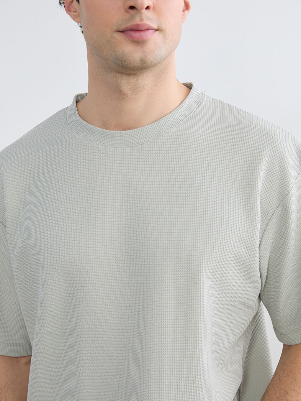 Yeşil Bisiklet Yaka Erkek Tişört-2