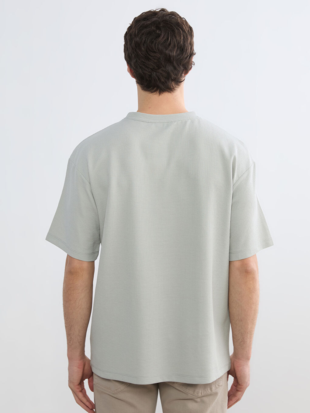 Yeşil Bisiklet Yaka Erkek Tişört-3