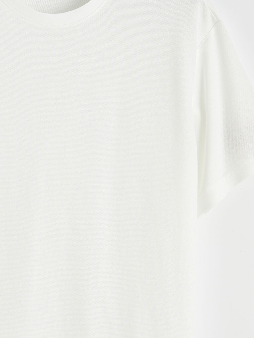 Beyaz Bisiklet Yaka Erkek Tişört-5