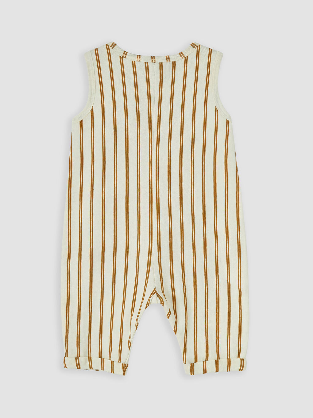 Ekru Çizgili Erkek Bebek Tulum-1