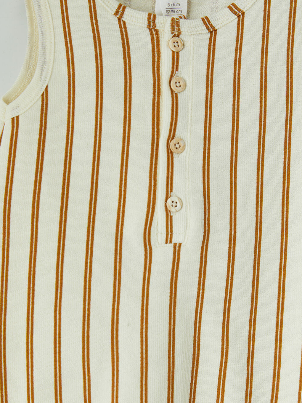 Ekru Çizgili Erkek Bebek Tulum-2